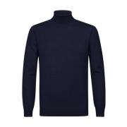 Navy Roll Neck Pullover Profuomo , Blue , Heren