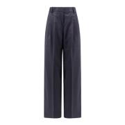 Gestreepte broek van zuivere wol Róhe , Blue , Dames