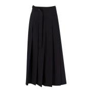 Geplooide wollen rok Róhe , Black , Dames