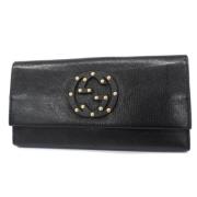 Pre-owned Leather wallets Gucci Vintage , Black , Unisex