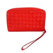 Pre-owned Leather clutches Bottega Veneta Vintage , Red , Dames