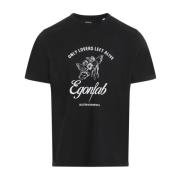 Zwarte Vernietigde Lovers T-Shirt EgonLab , Black , Heren