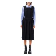 Zwarte Midi Jurk met Vierkante Halslijn Comme des Garçons , Black , Da...