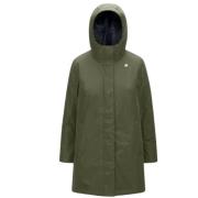 Sophie Soft Touch Lange Hoodie Jas K-Way , Green , Dames