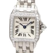 Pre-owned Metal watches Cartier Vintage , White , Dames