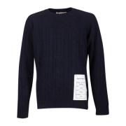 Blauwe Crewneck Wol Kasjmier Trui Amaránto , Blue , Heren