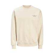 Zomer Zand Sweat Crew Neck Jack & Jones , Beige , Heren