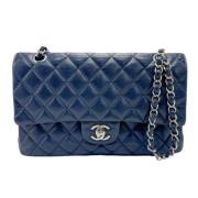 Pre-owned Leather chanel-bags Chanel Vintage , Blue , Dames