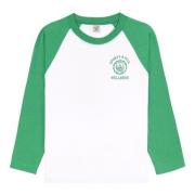 Groen Wit Baseball Tee Lange Mouw Sporty & Rich , White , Dames