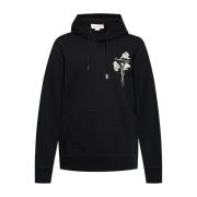 Zwarte bloemen geborduurde trui Alexander McQueen , Black , Heren