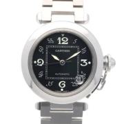 Pre-owned Stainless Steel watches Cartier Vintage , Black , Dames