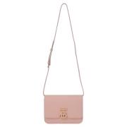 Pre-owned Leather shoulder-bags Burberry Vintage , Pink , Dames