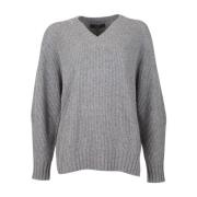 Zachte Wol V-Hals Trui Max Mara Weekend , Gray , Dames