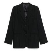 Pinstriped Suit Jacket TotêMe , Blue , Dames