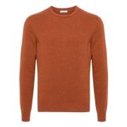 Gebreide Cashmere Trui Oranje Melange Malo , Brown , Heren