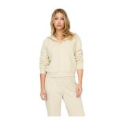 Hoodie met rits en lange mouwen voor dames Only , Beige , Dames