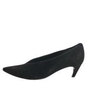 Pre-owned Suede heels Sergio Rossi Pre-owned , Black , Dames