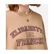 Bruine College Logo Cropped Sweater Elisabetta Franchi , Brown , Dames