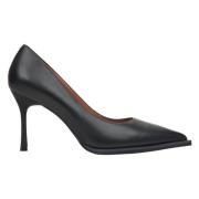 Dames Zwarte Echte Leren Pumps Met Puntige Neus Er00115740 Estro , Bla...