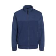 Blauwe Sweatshirt met rits van Freewear Jack & Jones , Blue , Heren