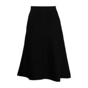 Zwarte Elastische Gebreide Midi Rok Jil Sander , Black , Dames