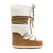 Shearling Panel Winterlaarzen Moon Boot , Beige , Dames