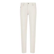 Slim Fit Five-Pocket Canneté Broek Emporio Armani , White , Heren