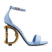 Sandalen met decoratieve logo-vormige hak Dolce & Gabbana , Blue , Dam...