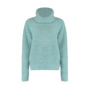 Zachte Boucle Turtle Neck Pullover Bloomings , Green , Dames