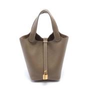 Pre-owned Leather handbags Hermès Vintage , Gray , Dames