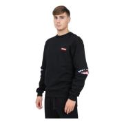 Zwarte Crewneck Hidden Shark Sweater Sprayground , Black , Heren