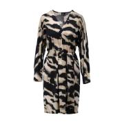 V-hals Design Jurk K-Design , Black , Dames