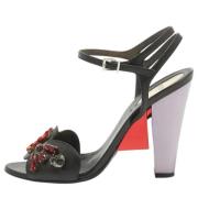 Pre-owned Leather sandals Fendi Vintage , Black , Dames