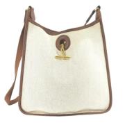 Pre-owned Fabric shoulder-bags Hermès Vintage , Beige , Dames