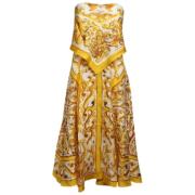 Pre-owned Silk dresses Dolce & Gabbana Pre-owned , Yellow , Dames