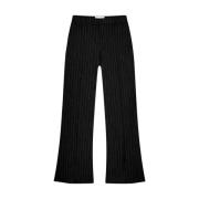 Vintage Stripe Boot Cut Broek Summum Woman , Black , Dames