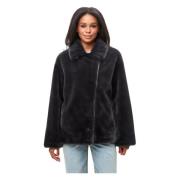 Stijlvolle Faux Fur Jas in Zwart Cesare Gaspari , Black , Dames