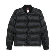 Zwarte Gewatteerde Gewatteerde Jas Moncler , Black , Heren