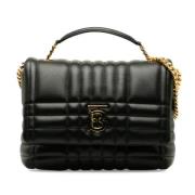 Pre-owned Leather handbags Burberry Vintage , Black , Dames