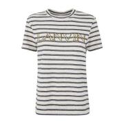 Klassieke Tee-Shirt in Ecru Blauw Lanvin , Beige , Dames