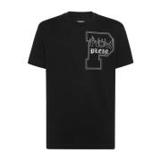 Zwart Logo Print Jersey T-shirt Philipp Plein , Black , Heren