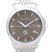 Pre-owned Stainless Steel watches Gucci Vintage , Brown , Heren