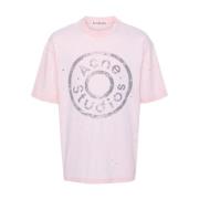 Casual Katoenen T-shirt voor Mannen Acne Studios , Pink , Dames