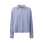 Gebreide Corduroy Oversized Shirt Hemel Forte Forte , Blue , Dames