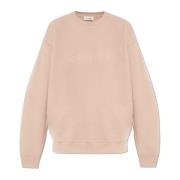 Katoenen sweatshirt met geborduurd logo Saint Laurent , Beige , Dames