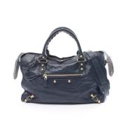 Pre-owned Leather balenciaga-bags Balenciaga Vintage , Blue , Dames