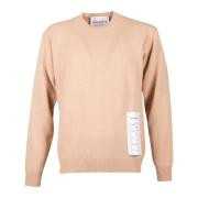 Hazelnoot Beige Crewneck Wol Kasjmier Trui Amaránto , Brown , Heren