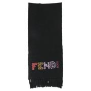 Pre-owned Wool scarves Fendi Vintage , Black , Dames