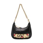 Zwarte Hart Stud Crossbody Tas Moschino , Black , Dames