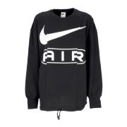 Lichte Crewneck Sweatshirt Vrouwen Zwart/wit Nike , Black , Heren